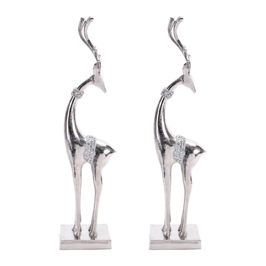 18" Silver Metal Holiday Deer, 2ct. By Melrose | Michaels®
